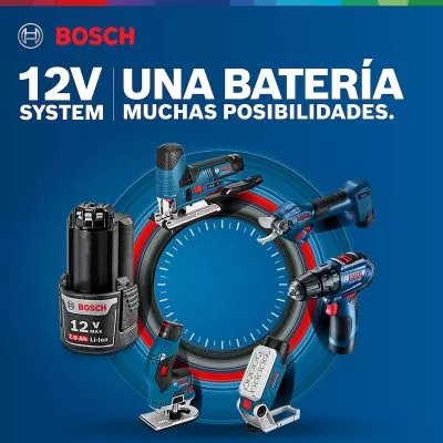 Taladro percutor 3/8" Bosch GSB 12V-30, 12V 2 baterías y maletín
