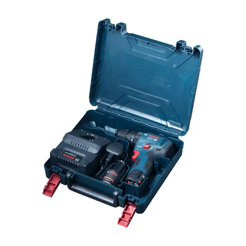 Taladro percutor BOSCH GSB 12V-15 + 2 baterías de 2,0 Ah + set de 38  accesorios en bolsa de transporte - 0615990GB1 - SIA Suministros