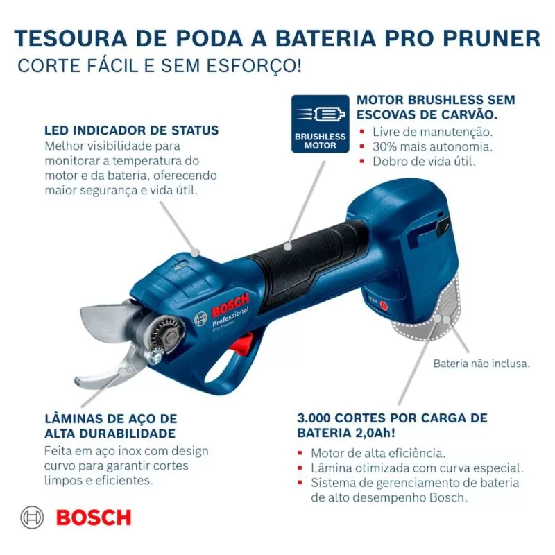 Tijeras de podar inalámbrica Bosch Pro Pruner Brushless 12V SB