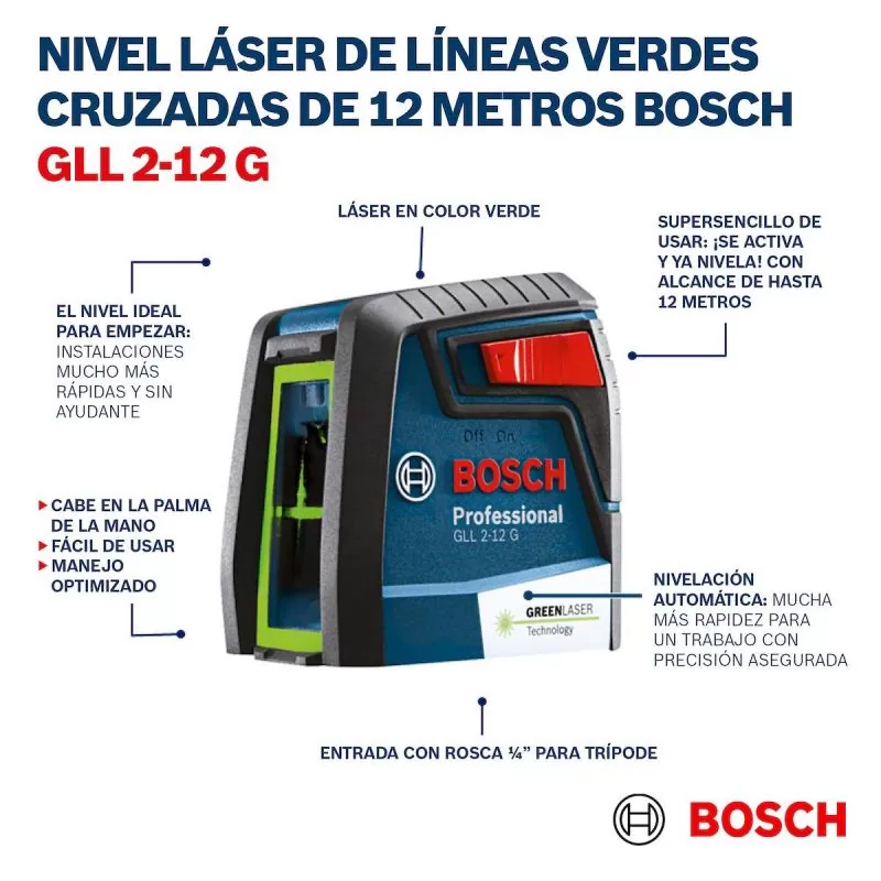 Nivel Laser BOSCH Linea GLL 2-12