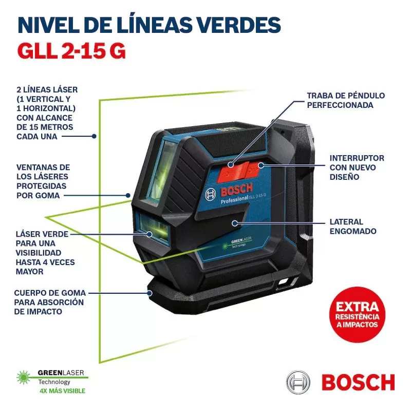 Bosch Nivel láser digital profesional GCL 2-15 (modelo 2017)