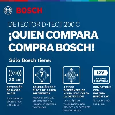 Detector y escáner de pared Bosch D-TECT 200 C