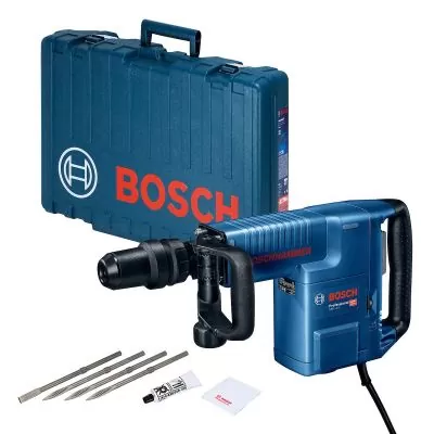Martillo demoledor Bosch GSH 11 E 1500W con 4 cinceles y maletín
