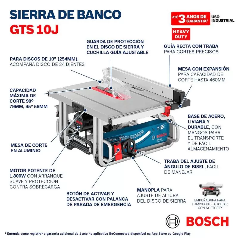 Sierra de Mesa Bosch 10 1700W GTS10-J - 928081