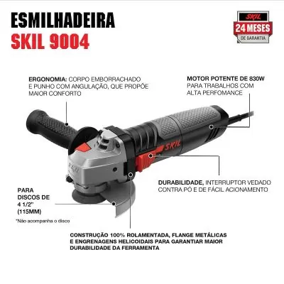Mini Pulidora angular de 4 1/2" Skil 9004 830W 110V