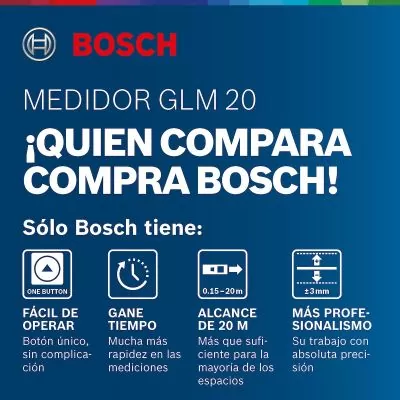 Medidor Láser Bosch GLM 20 alcance 20m