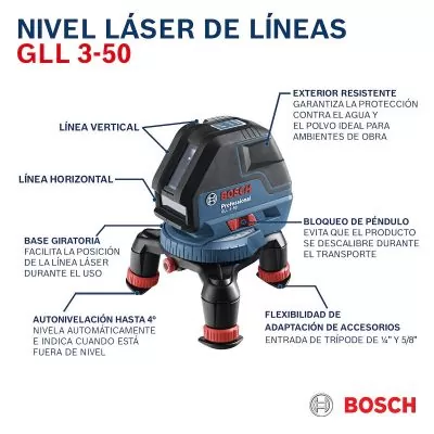 Nivel láser de líneas Bosch GLL 3-50