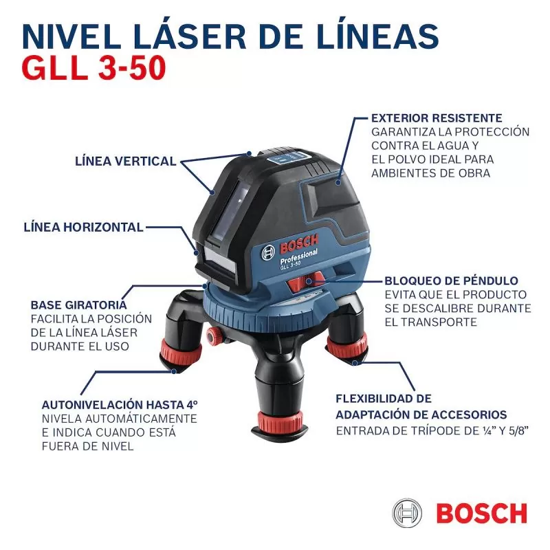 Bosch Professional Nivel láser GLL 3-80 G (láser verde, interior, alcance:  hasta 30m, 4 pilas