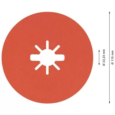 Disco Fibra Bosch EXPERT R782 X-LOCK , Ø115mm, G 60+, 25und