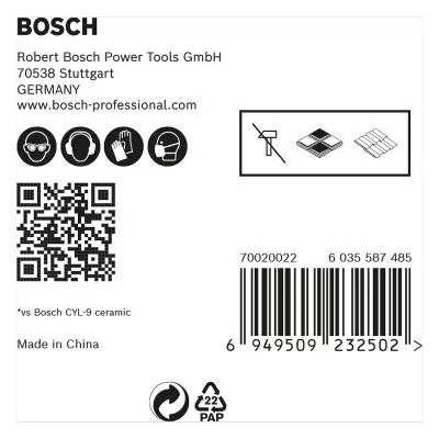 Broca p/porcelanato Bosch EXPERT HEX-9 Hard Ceramics