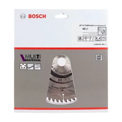 Disco sierra circular multimaterial Bosch ø184-20mm 60 dientes