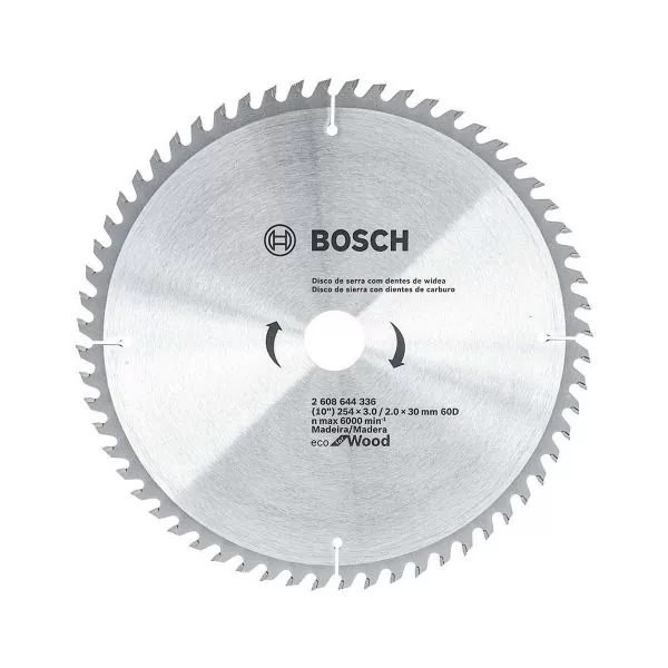 Disco de Sierra Circular Bosch Ecoline ø254 x 30mm 60 dientes