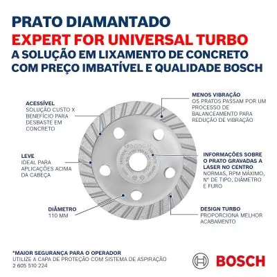 Copa Diamantada Bosch Expert for Universal Ø100 x 22,23 x 2,5mm