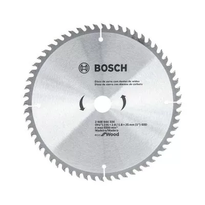 Disco de Sierra Circular Bosch Ecoline ø235 x 25mm 60 Dientes