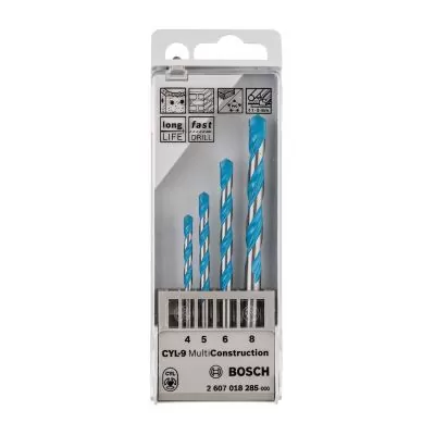 Brocas Bosch CYL-9 Multiconstruction Ø4-5-6-8mm 4 unidades