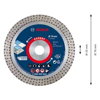 Disco diamantado Bosch EXPERT Hard Ceramic Ø76x1,5x10mm