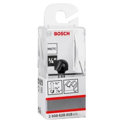 Fresa de media-caña Bosch 1/4", R1 6,3 mm, D 12,7 mm, L 9,2 mm, G 40 mm