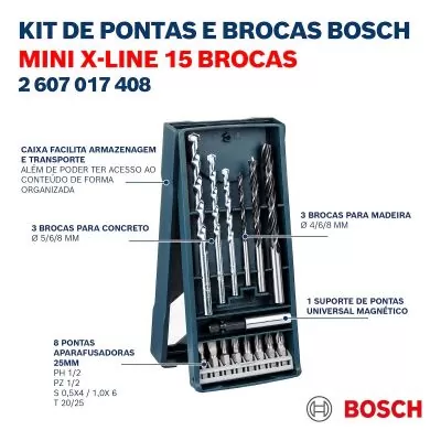 Set Puntas y Brocas Bosch Mini X-Line 15 und.