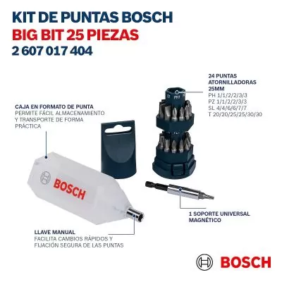 Set de Puntas para atornillar Bosch Big Bit 25 und.