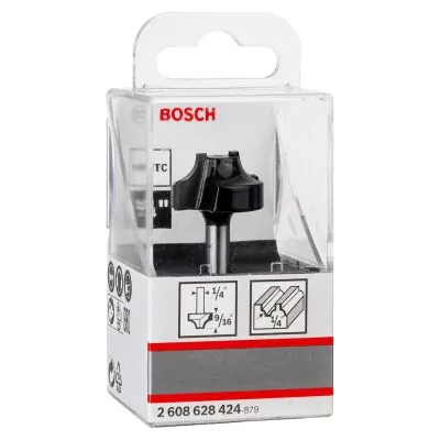 Fresa de perfilar E Bosch 1/4", R1 6,3 mm, D 25,4 mm, L 14 mm, G 46 mm