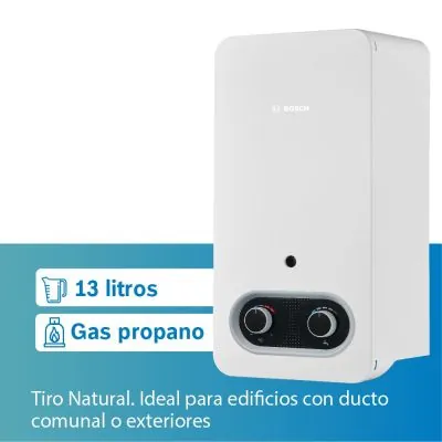 Calentador de agua GLP Bosch Therm 2200 13 L tiro natural