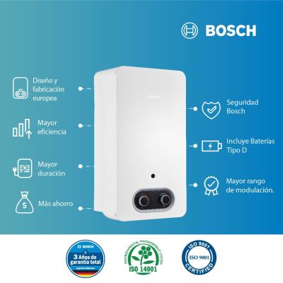 Calentador de agua GLP Bosch Therm 2200 13 L tiro natural