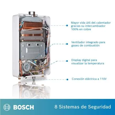 Calentador de agua GLP Bosch Therm 1400 F 10L tiro forzado