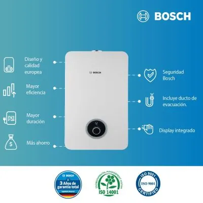 Calentador de agua GLP Bosch Therm 2400 F 8L tiro forzado