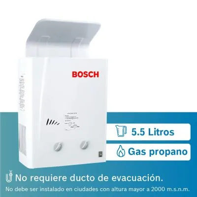 Calentador de agua GLP Bosch Therm 1000 O 5.5L tiro natural