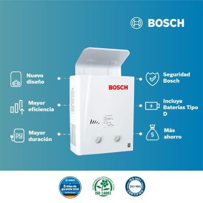 Calentador de agua GLP Bosch Therm 1000 O 5.5L tiro natural