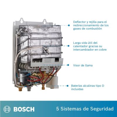 Calentador de agua GLP Bosch Therm 1200 5.5L tiro natural