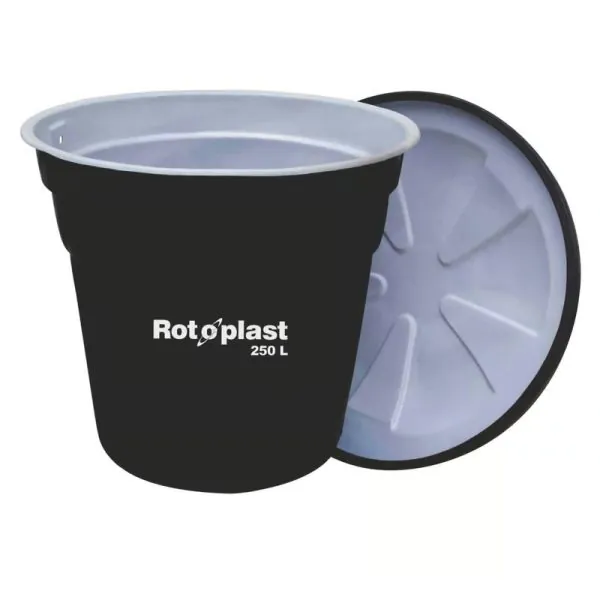 TANQUE PLAST BICAPA 250 LT NEGRO/BLANCO