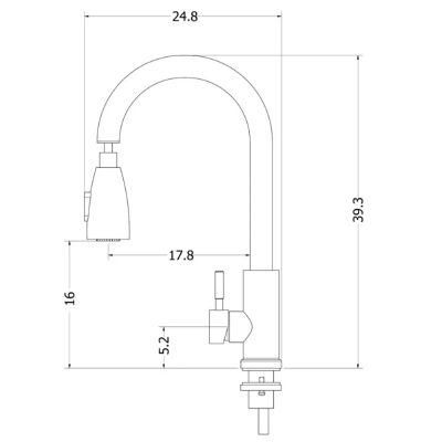 Grifería Monocontrol Extensible Satín F1009 Socoda | Línea Prime