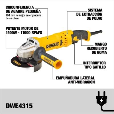 Pulidora DEWALT 5” 1500W 11.000 RPM Profesional