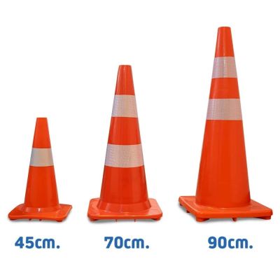 Cono Vial 45 cm en P.V.C. con Cinta Reflectiva