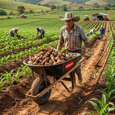 Carreta Herragro 65L Metal con Chasis de Madera y antipincha